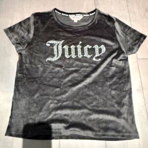 Juicy Couture Black velvet Tshirt  with Glitter Logo